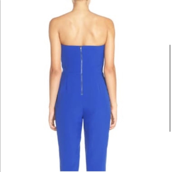 Adelyn Rae Cobolt Blue Jumpsuit Nordstrom Cropped with Pockets Medium - Picture 3 of 5